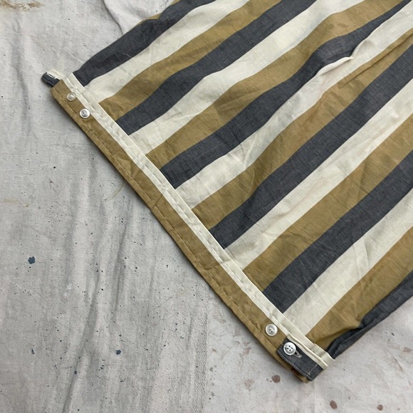 Vintage 1950s Vertical Stripe Side Button Jac Button Collar Shirt Mens S/M - Picture 10 of 11